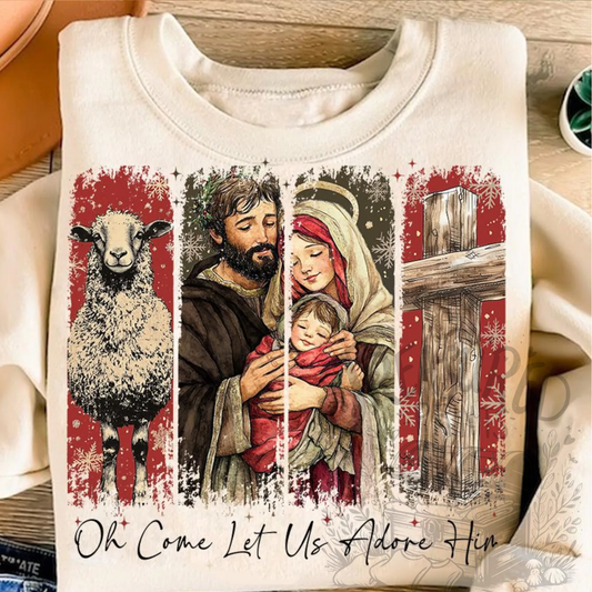 Oh Come Let Us Adore Him Photo Tee