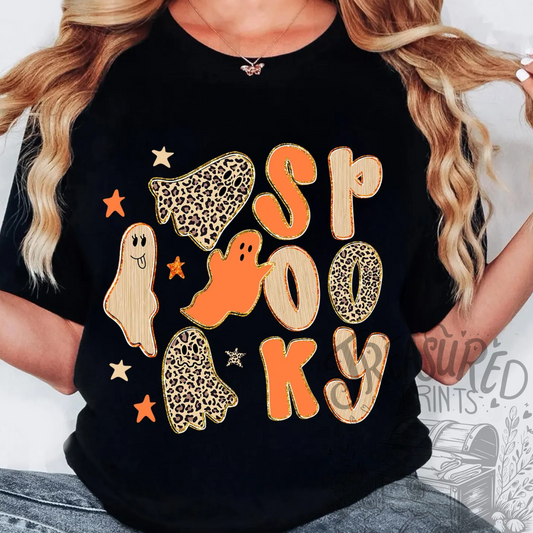 Orange Spooky Doodle Tee