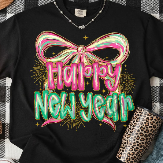 Happy New Year Bow Tee