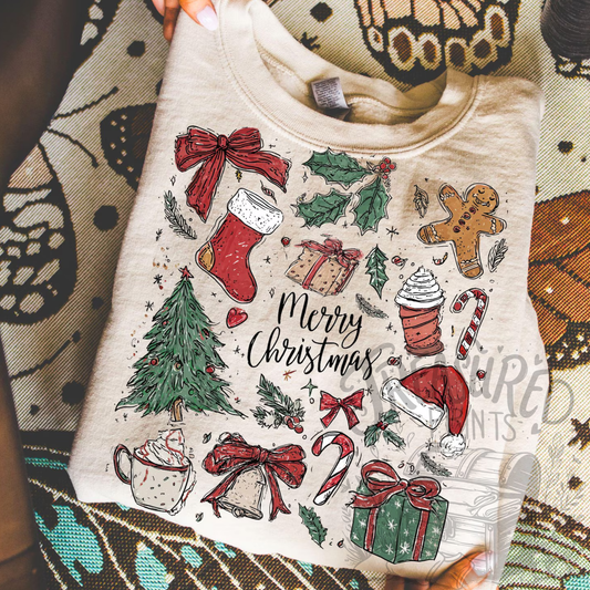 Retro Christmas Doodle Tee