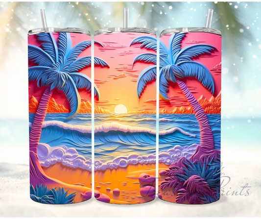 3D Bright And Colorful Beach