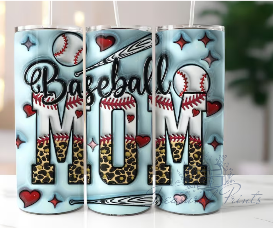 Baseball Mama Light Blue 20oz Tumbler