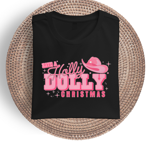 Pink Holly Dolly Christmas