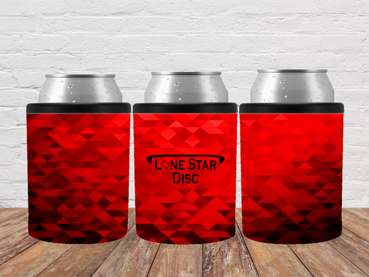 Red Abstract Lonestar Can Cooler