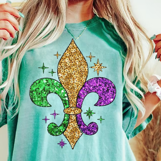 Fleur De Lis Faux Sequin Look