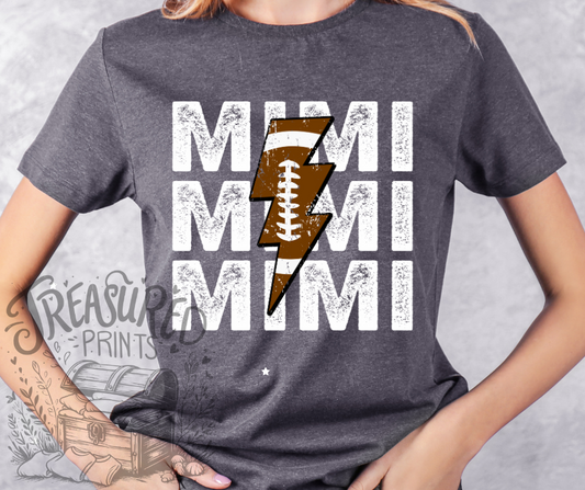 Mimi Lightening Bolt Football Tee