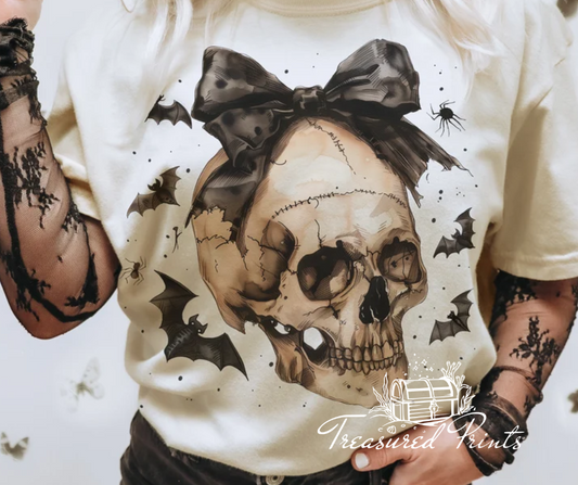 Spooky Skull With Bow