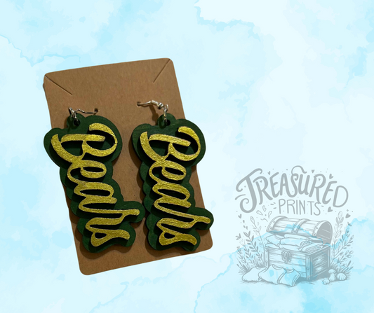 Cursive Bears Earrings