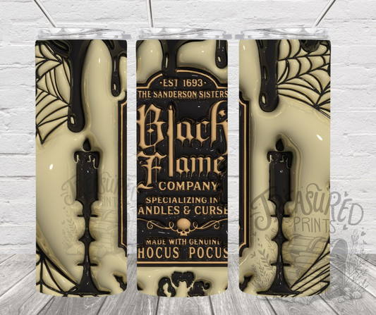 Black Flame Candle 20 oz Tumbler