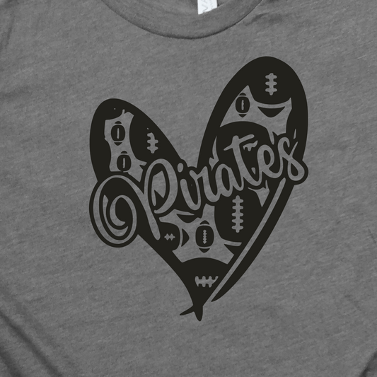 Pirates Football Heart Tee #p230