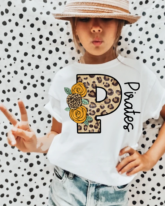 Floral Leopard Pirates Tee  #p30